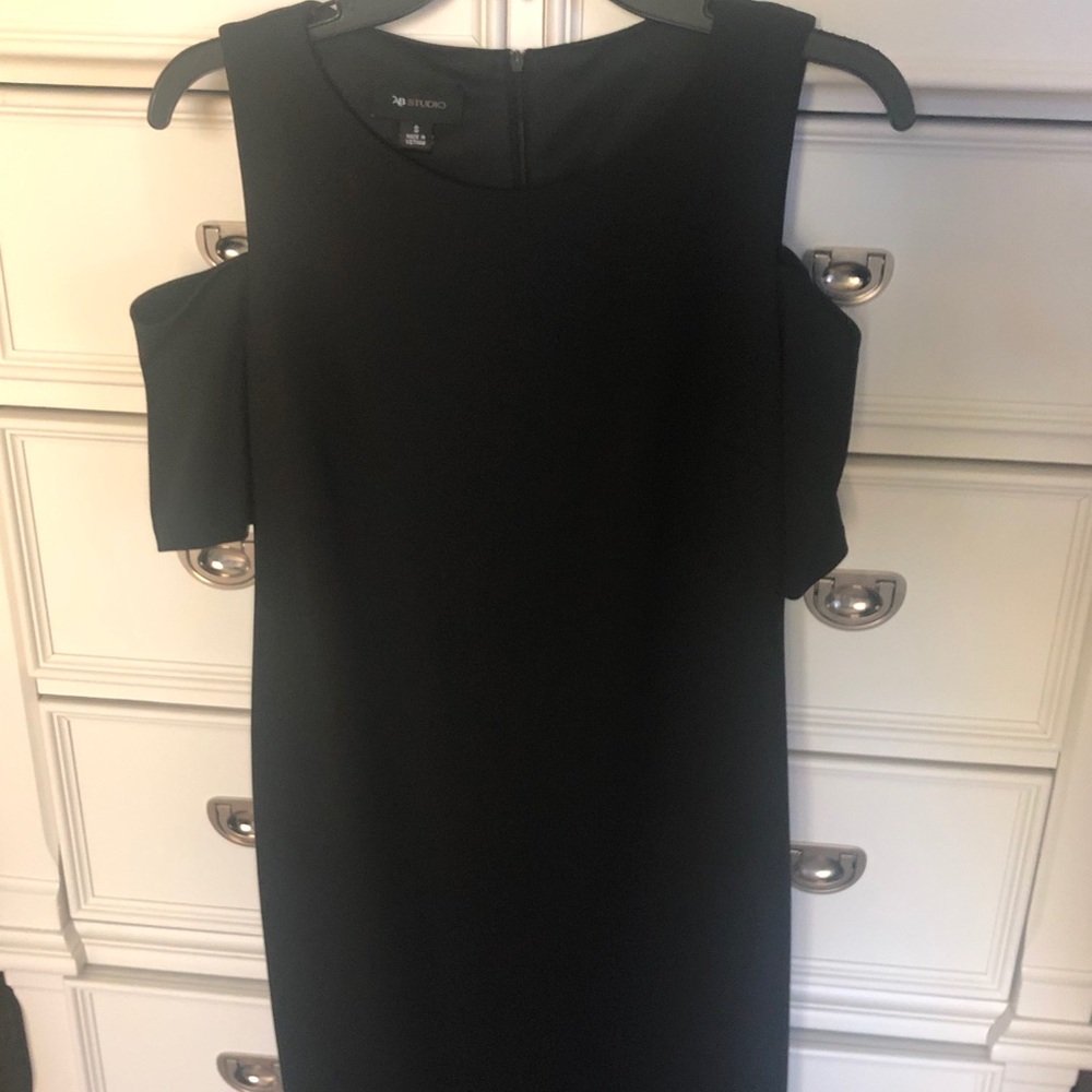 Black cold shoulder dress